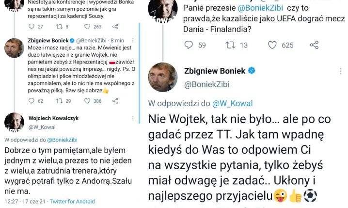 MOCNA WYMIANA zdań Kowala i Bońka na Twitterze :D